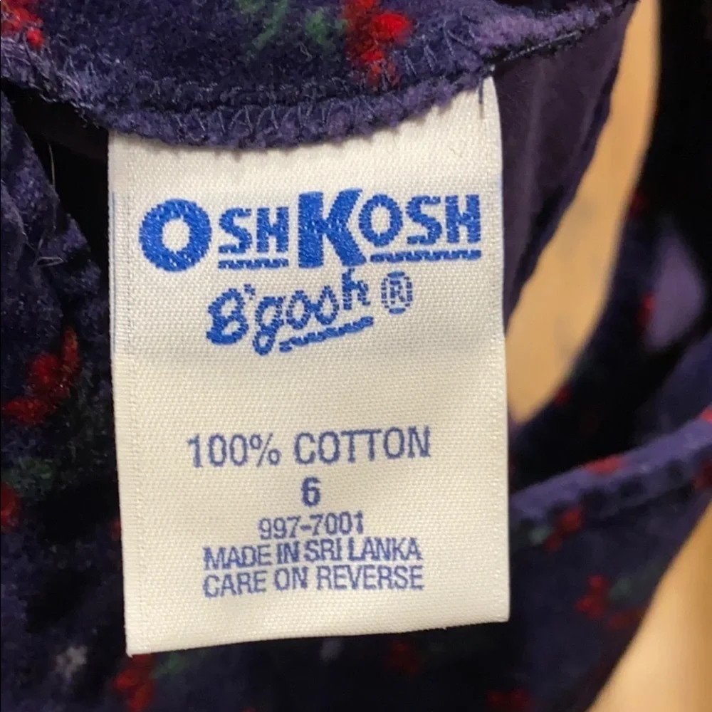 OshKosh B’gosh | Floral Velvet‎ Cotton Dress Sz 6